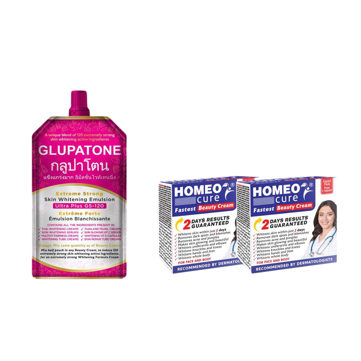 GLUPATONE Extreme Strong Emulsion 50ml With Homeo Cure Beauty Cream (Pack Of 2)...