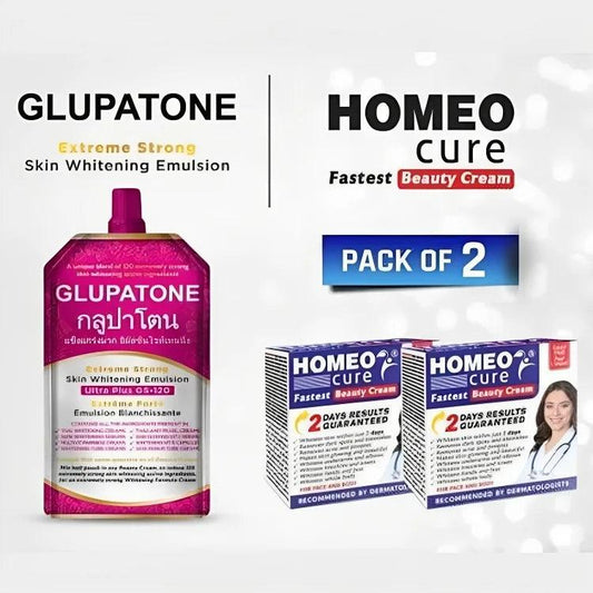 GLUPATONE Extreme Strong Emulsion 50ml With Homeo Cure Beauty Cream (Pack Of 2)...